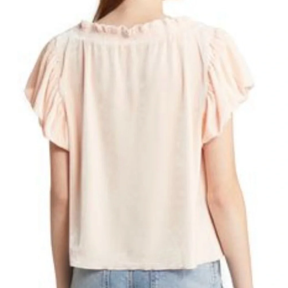 Free People | Therese Pink Velour Top | S